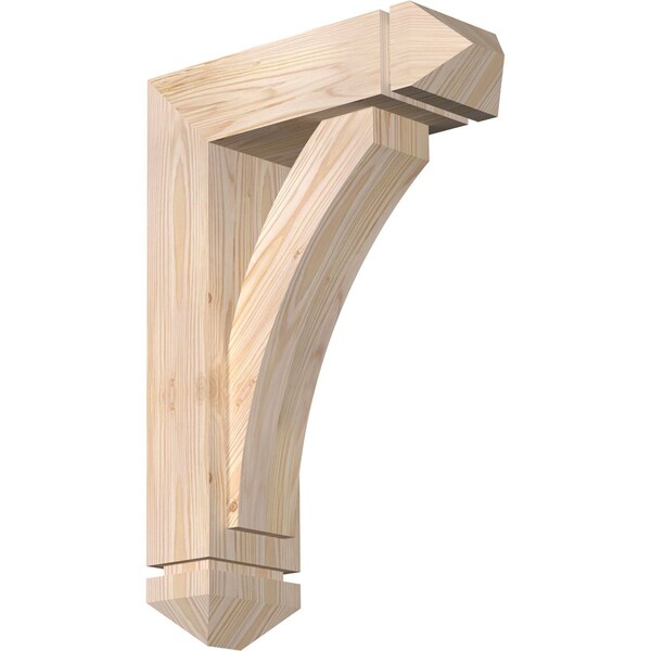 Ekena Millwork Thorton Arts and Crafts Smooth Bracket w/ Offset Brace, Douglas Fir, 5 1/2"W x 16"D x 24"H BKT0604X16X24THR03SDF - main